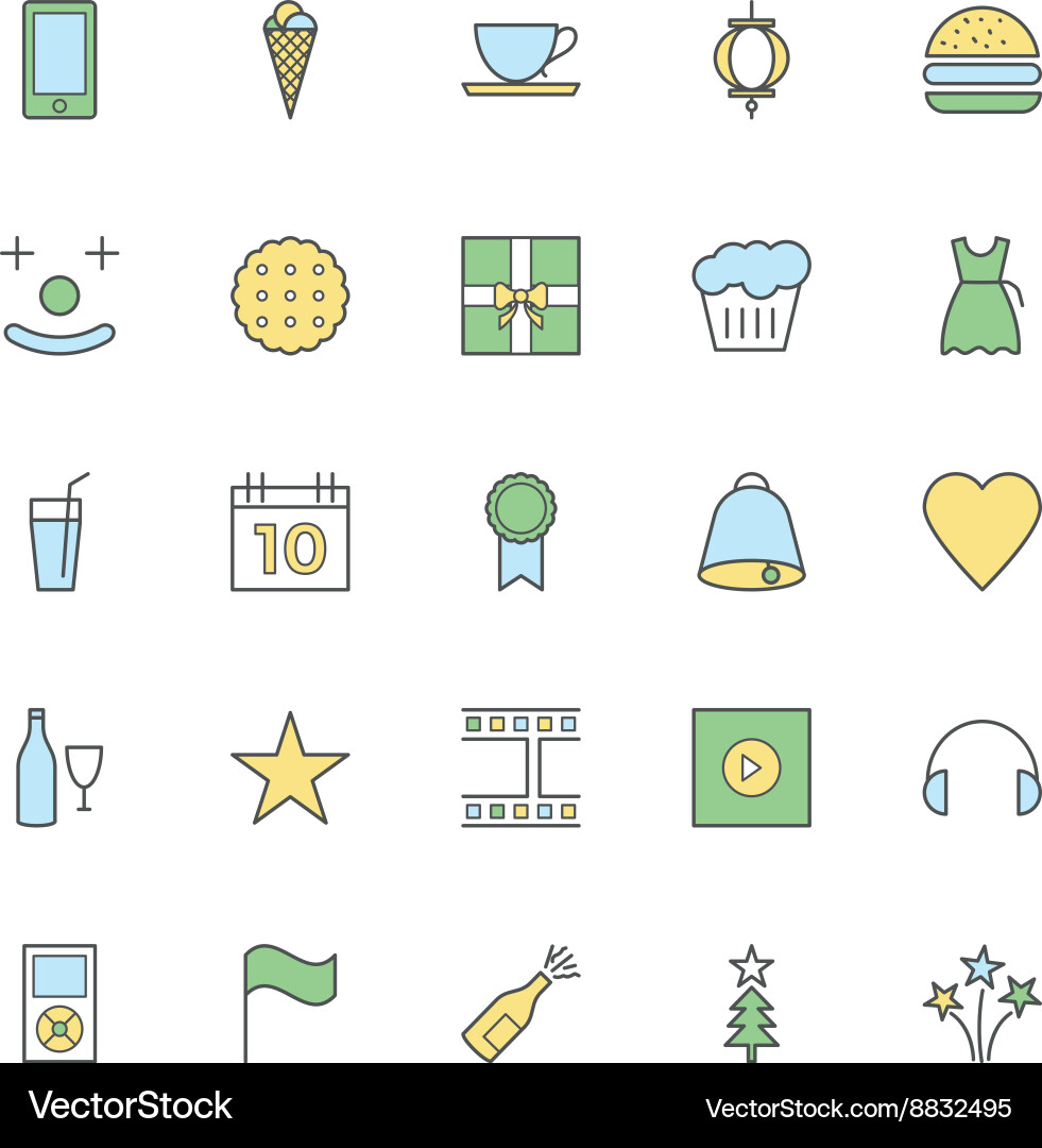 Celebration and party bold icons 3 vector image