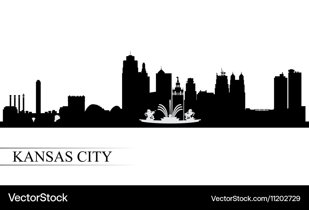 Kansas city skyline silhouette background vector image