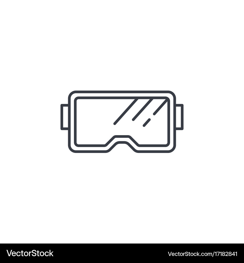 Snorkeling glasses diving mask thin line icon vector image