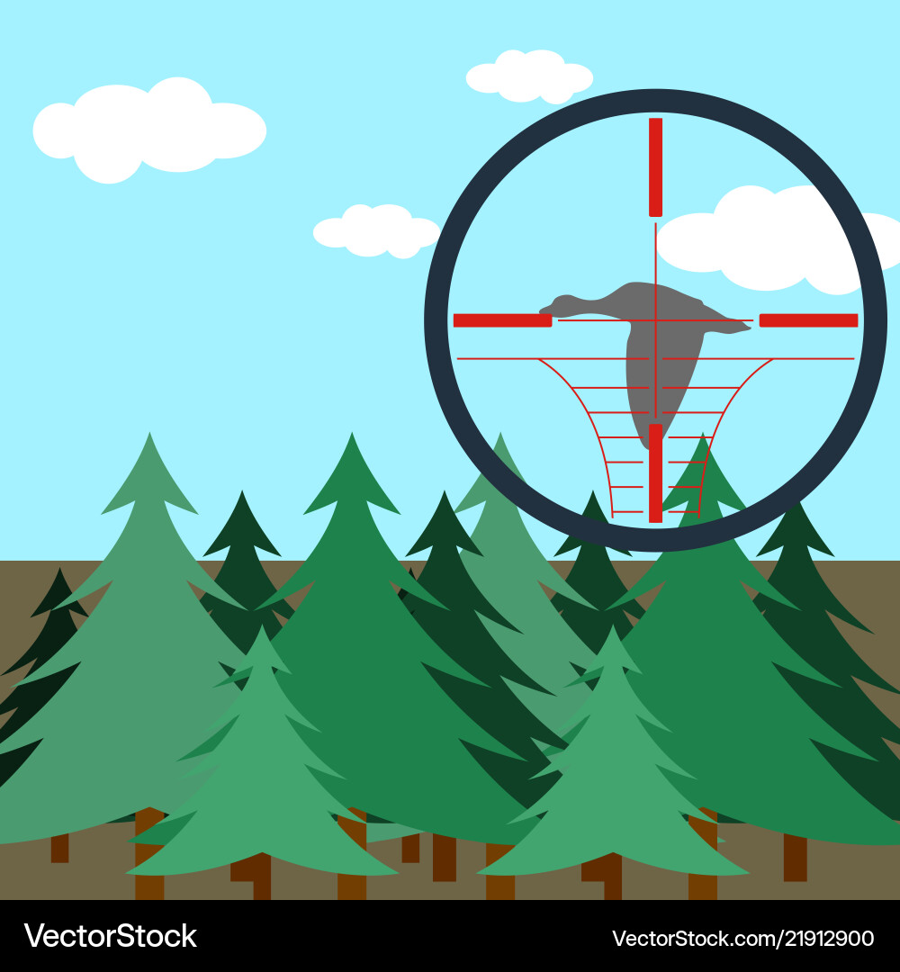 Hunting in fir forest vector image