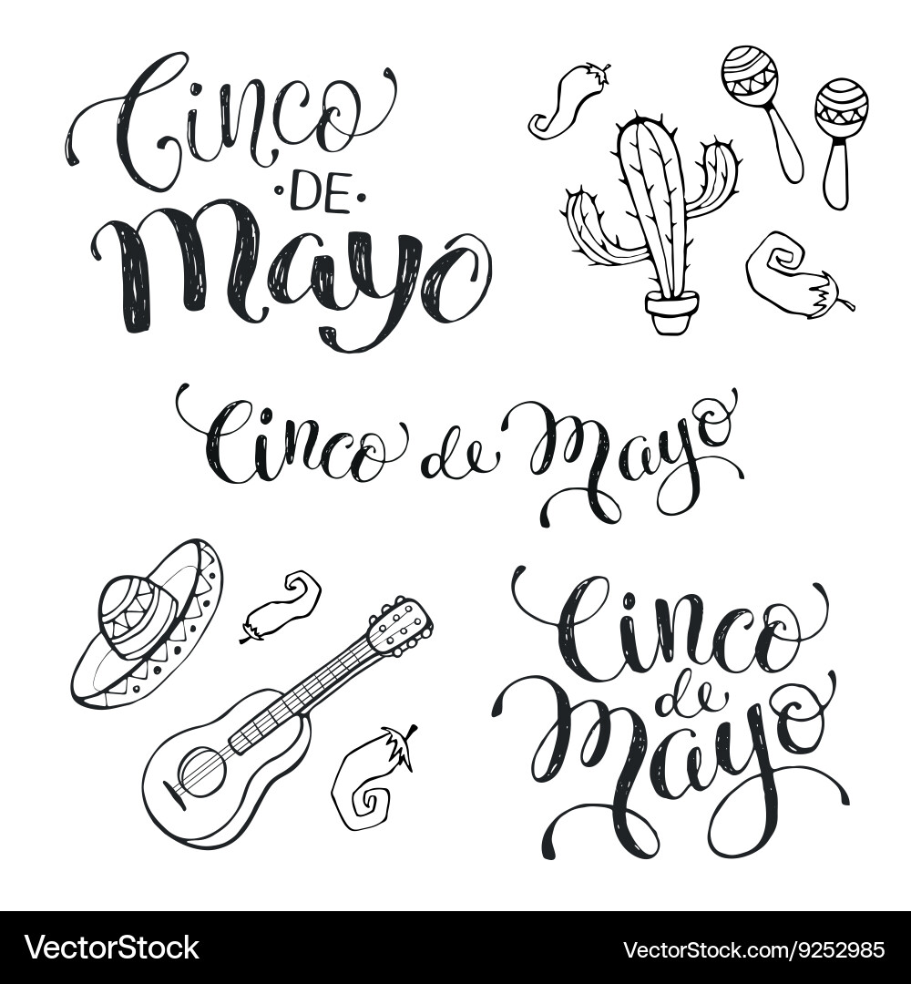 Cinco de mayo phrases vector image