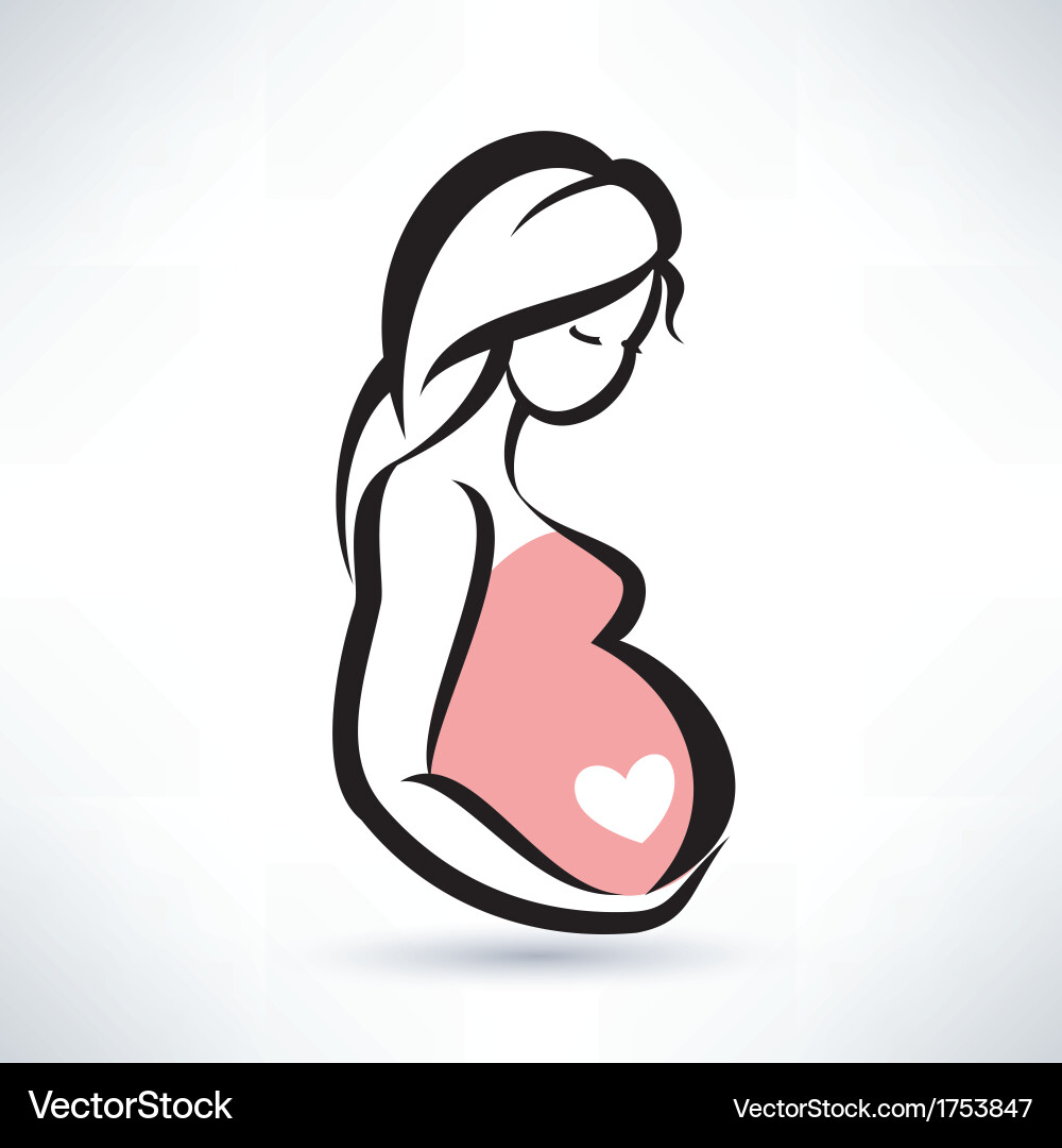 Pregnant woman stylized symbol vector image