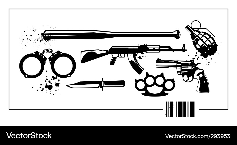 Grunge military elements vector image