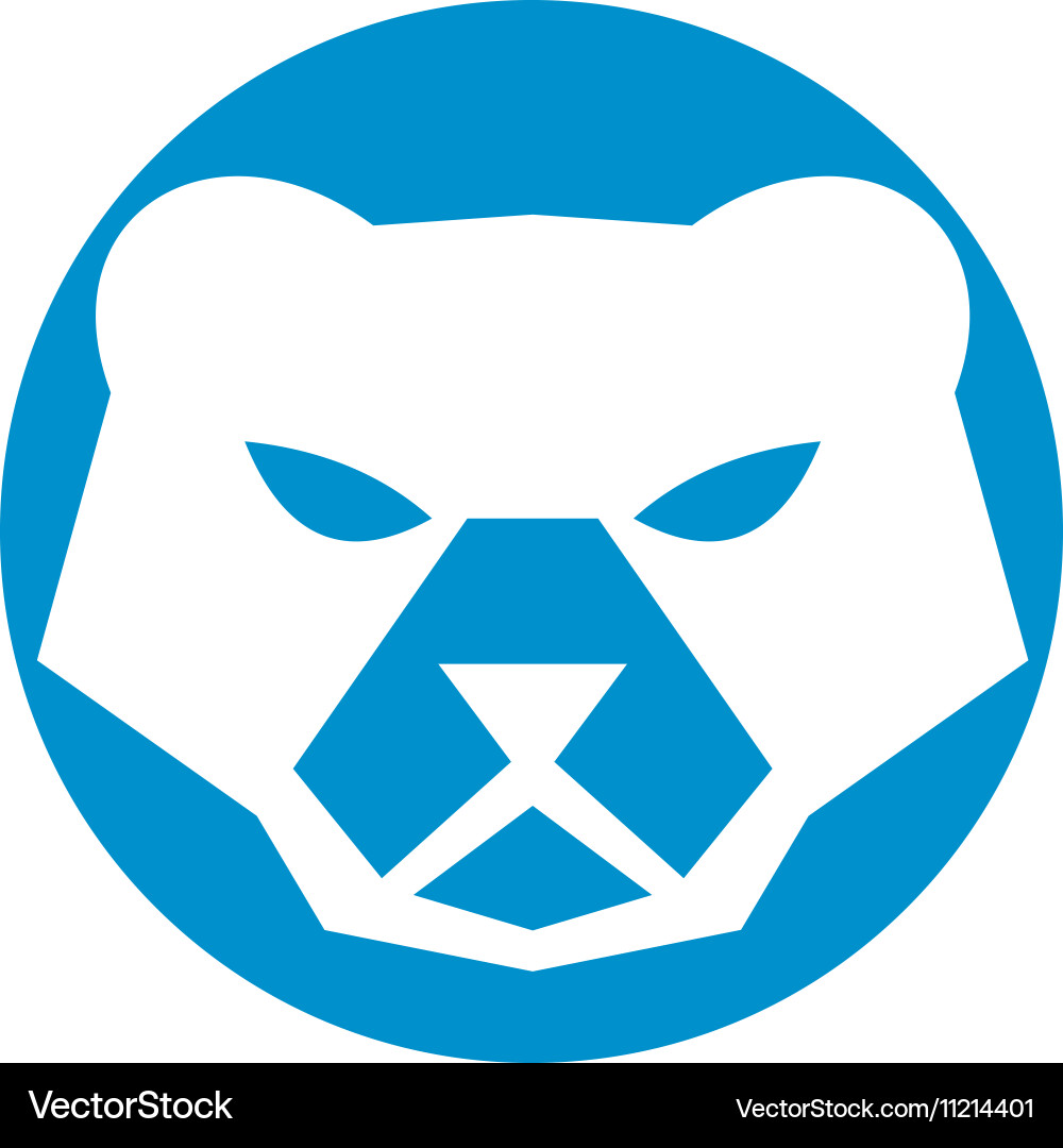 Polar bear head circle retro vector image