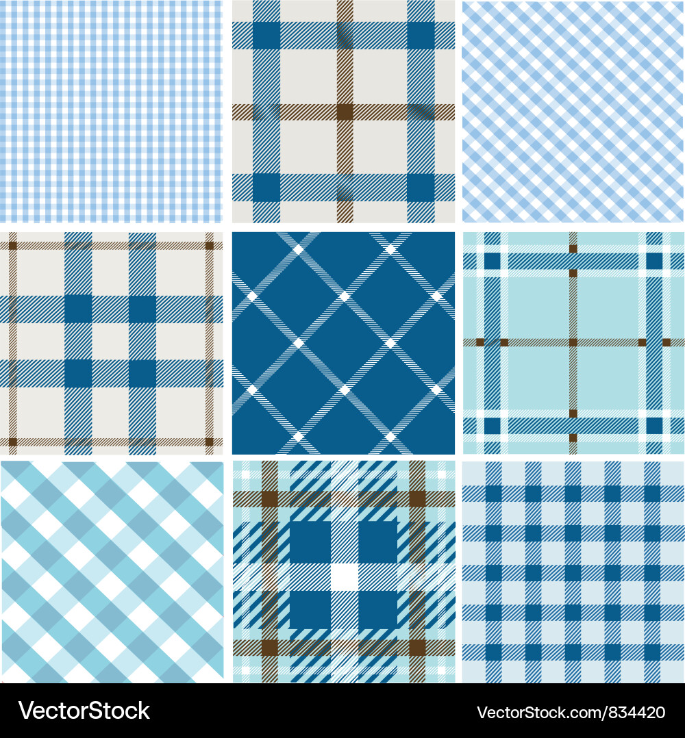 Set of plaid patterns vector image