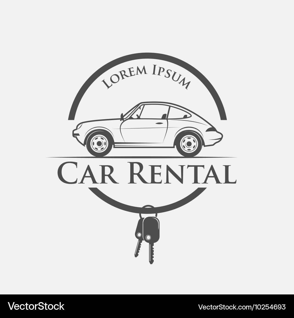 Car rental logo vector image