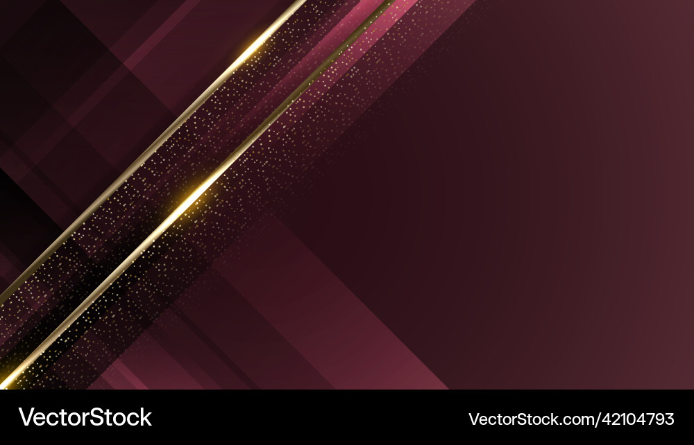 Abstract elegant red stripes golden lines vector image