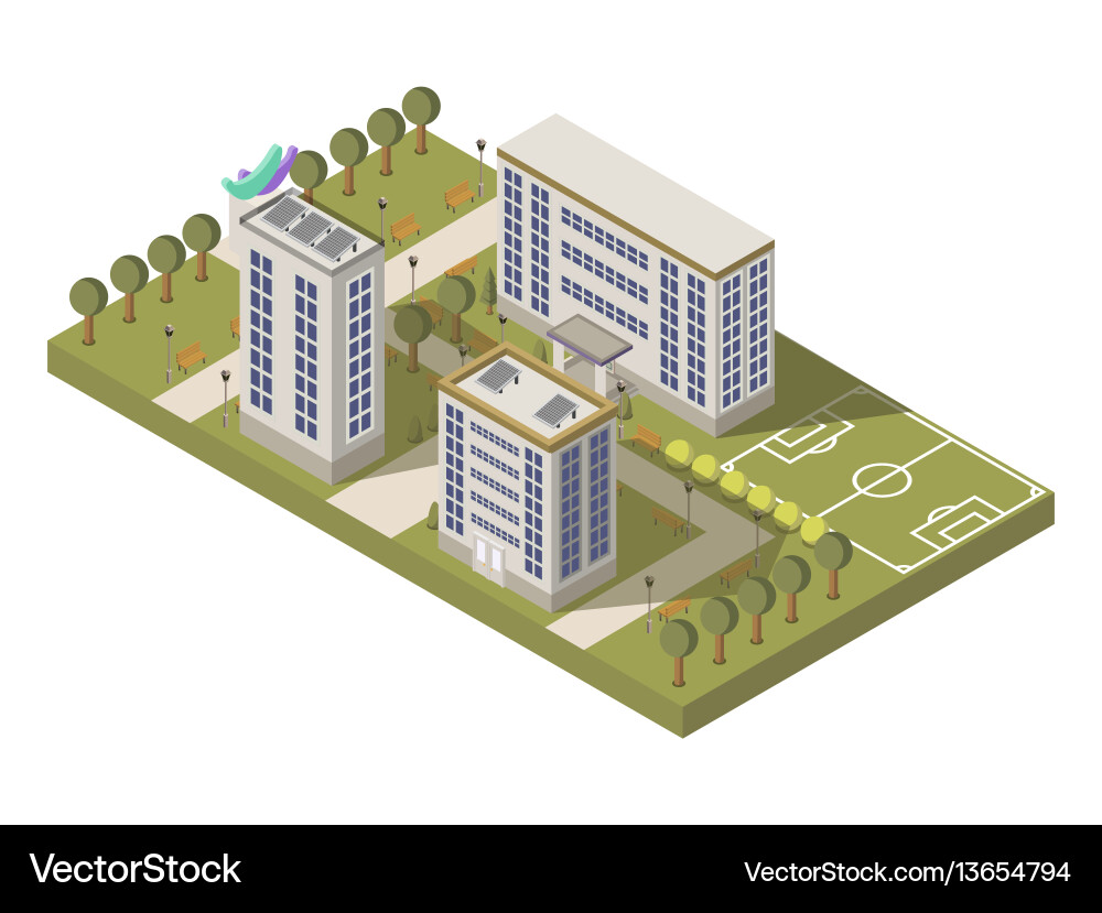 University campus composition vector image