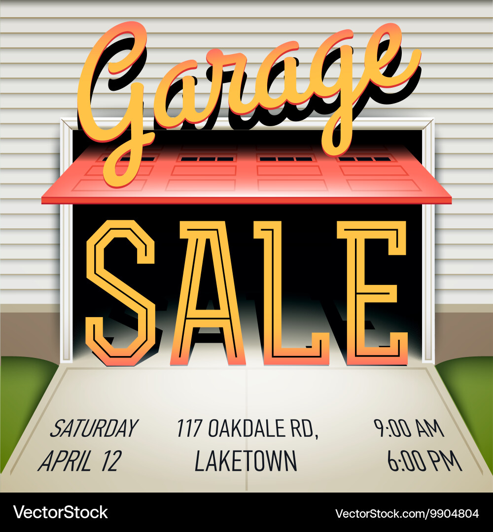 Garage sale poster vector image