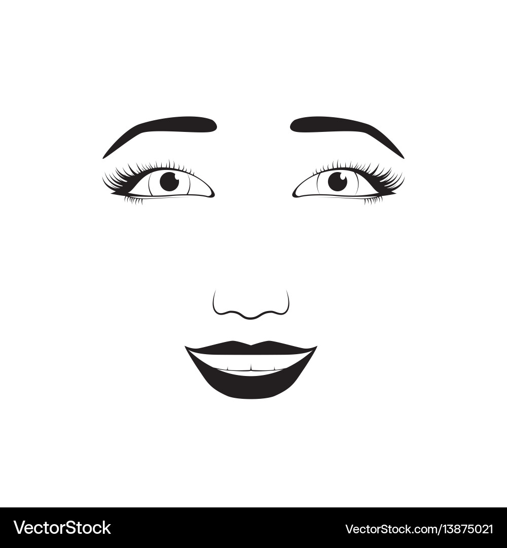 Girl emotion face laugh cartoon vector image