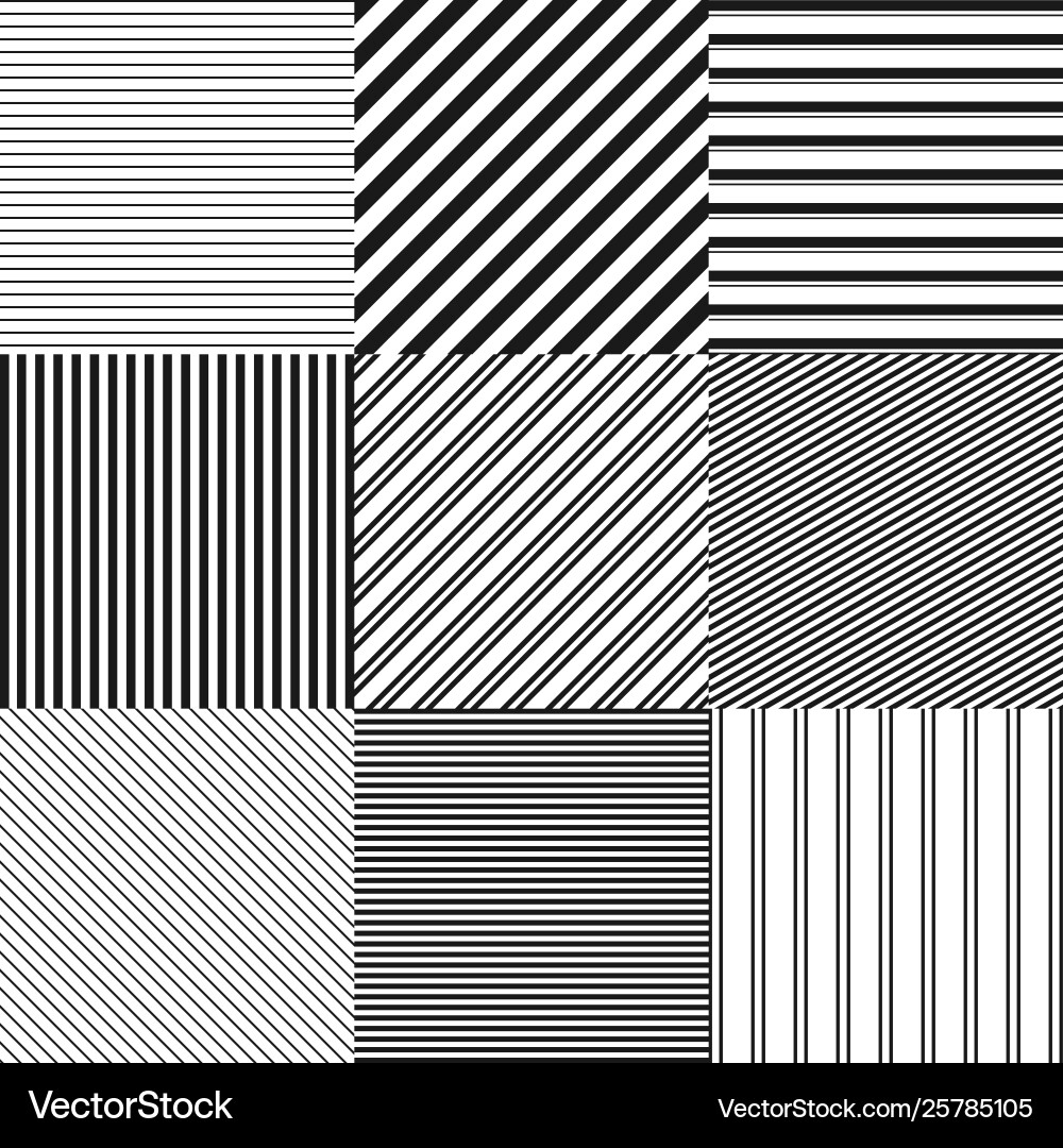 Seamless abstract striped patterns vector image