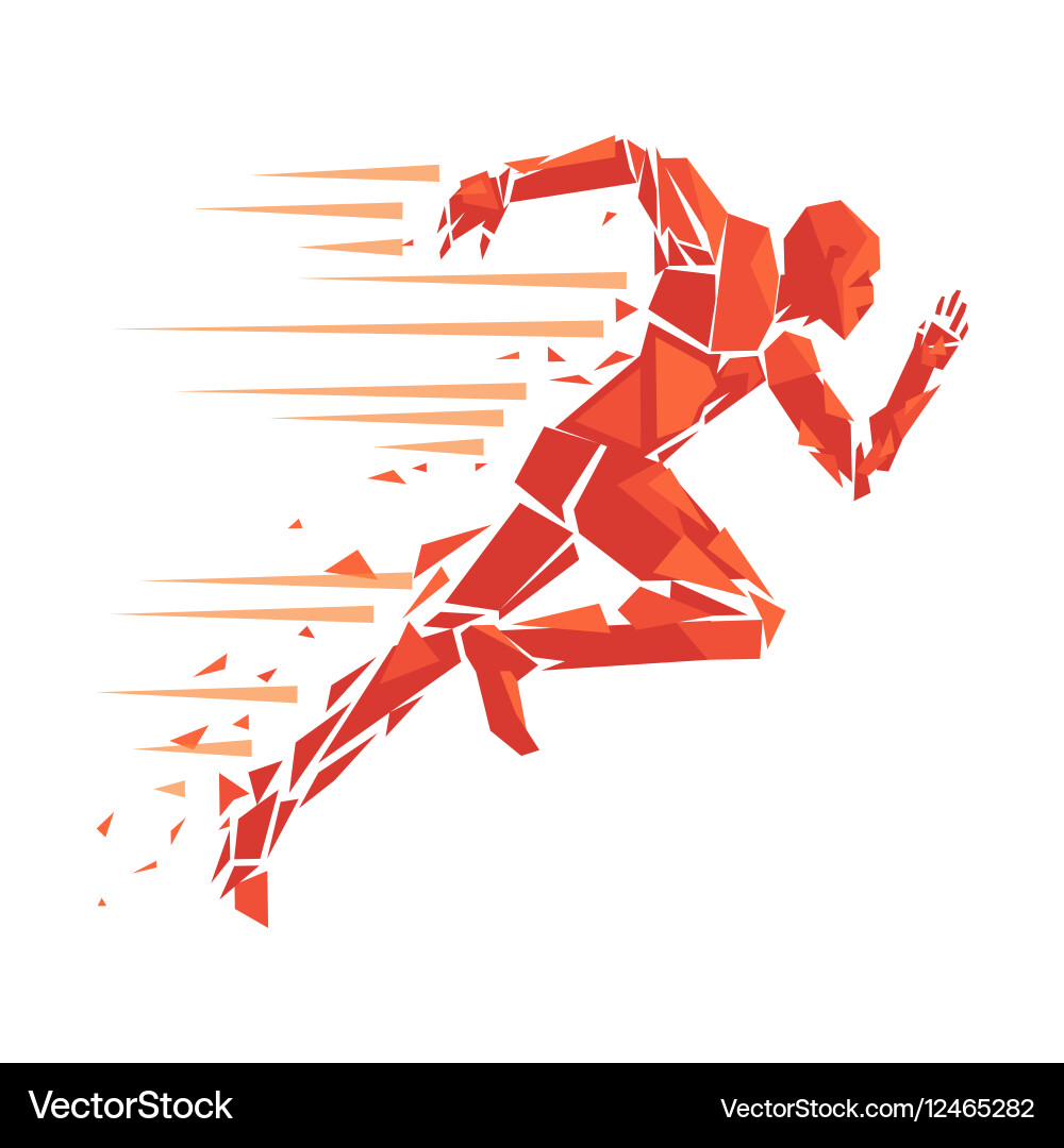 Fire running man vector image