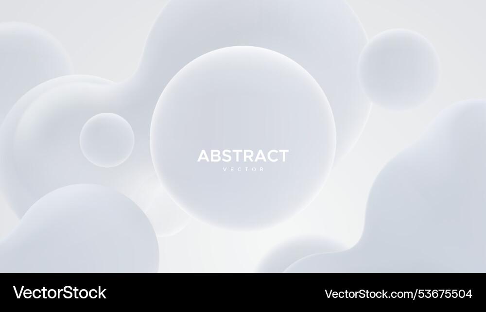 Abstract background with white metaball shapes vector image