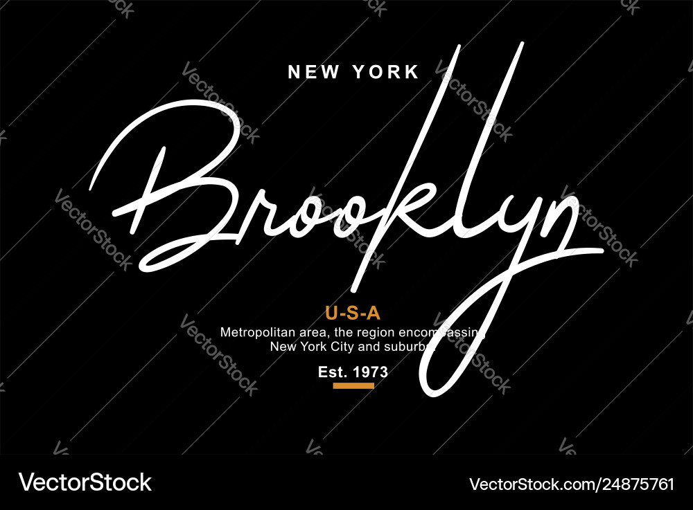 Brooklyn usa typography design for t-shirt vector image