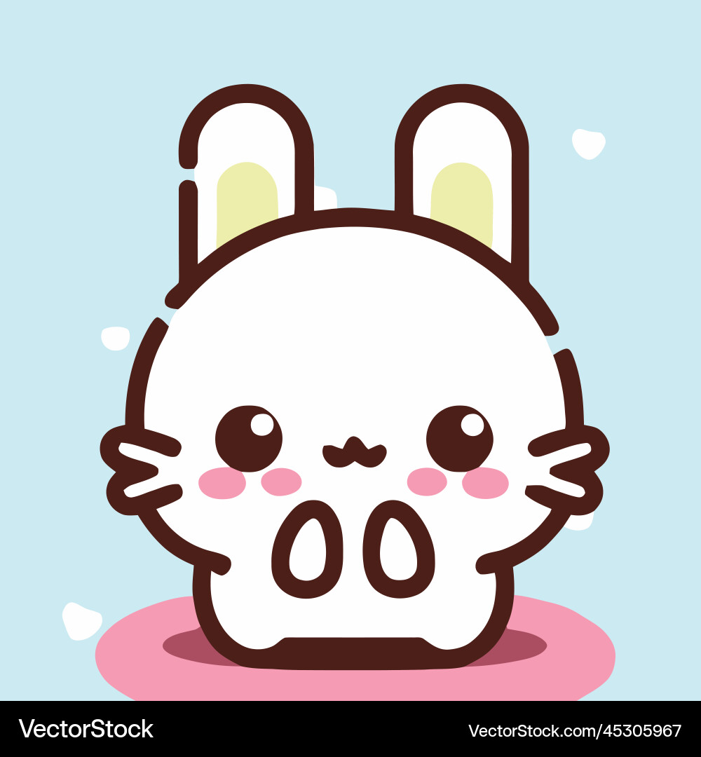 Cute rabbit kawaii chibi drawing style vector image