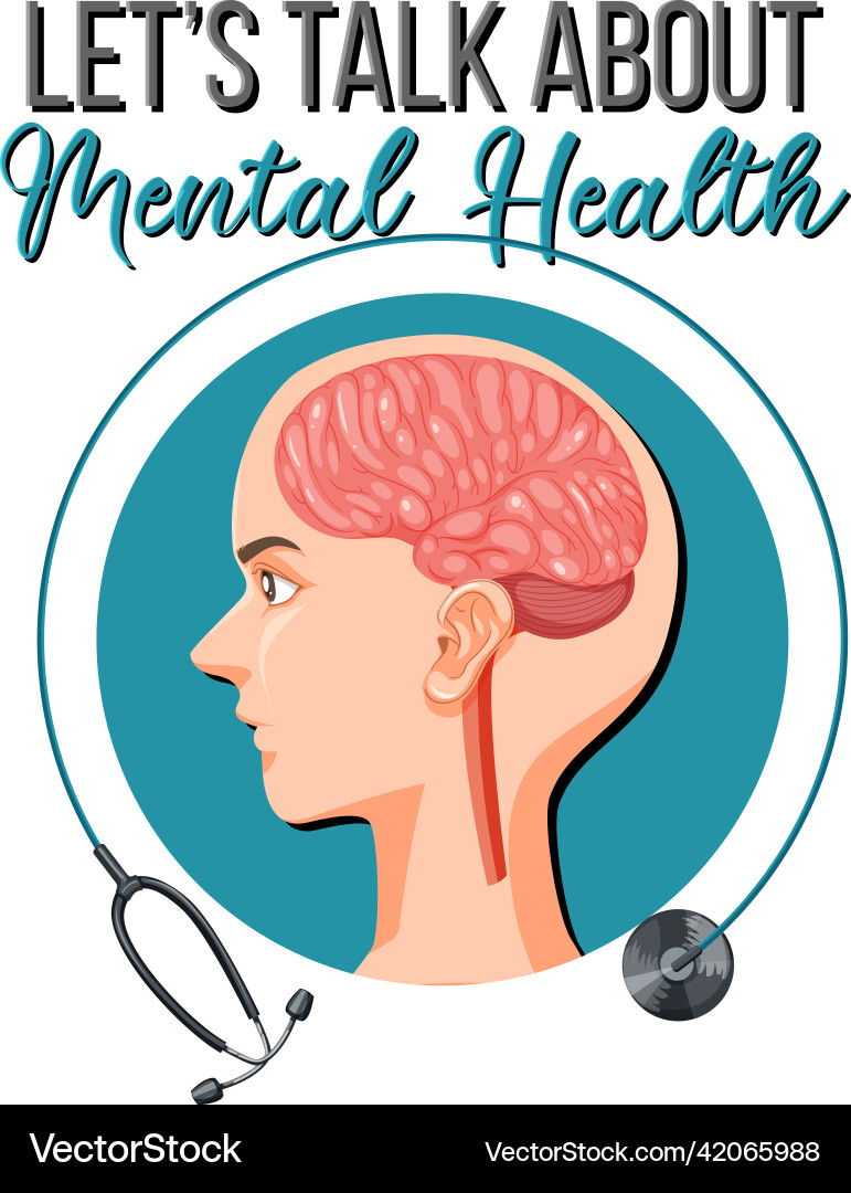 Poster design with word talk mental health vector image