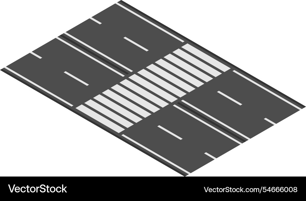 Isometric view showcasing a pedestrian crossing vector image