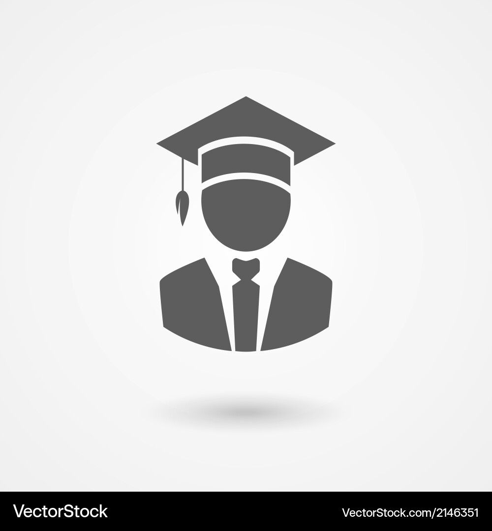 Graduate or professor in a mortarboard hat vector image