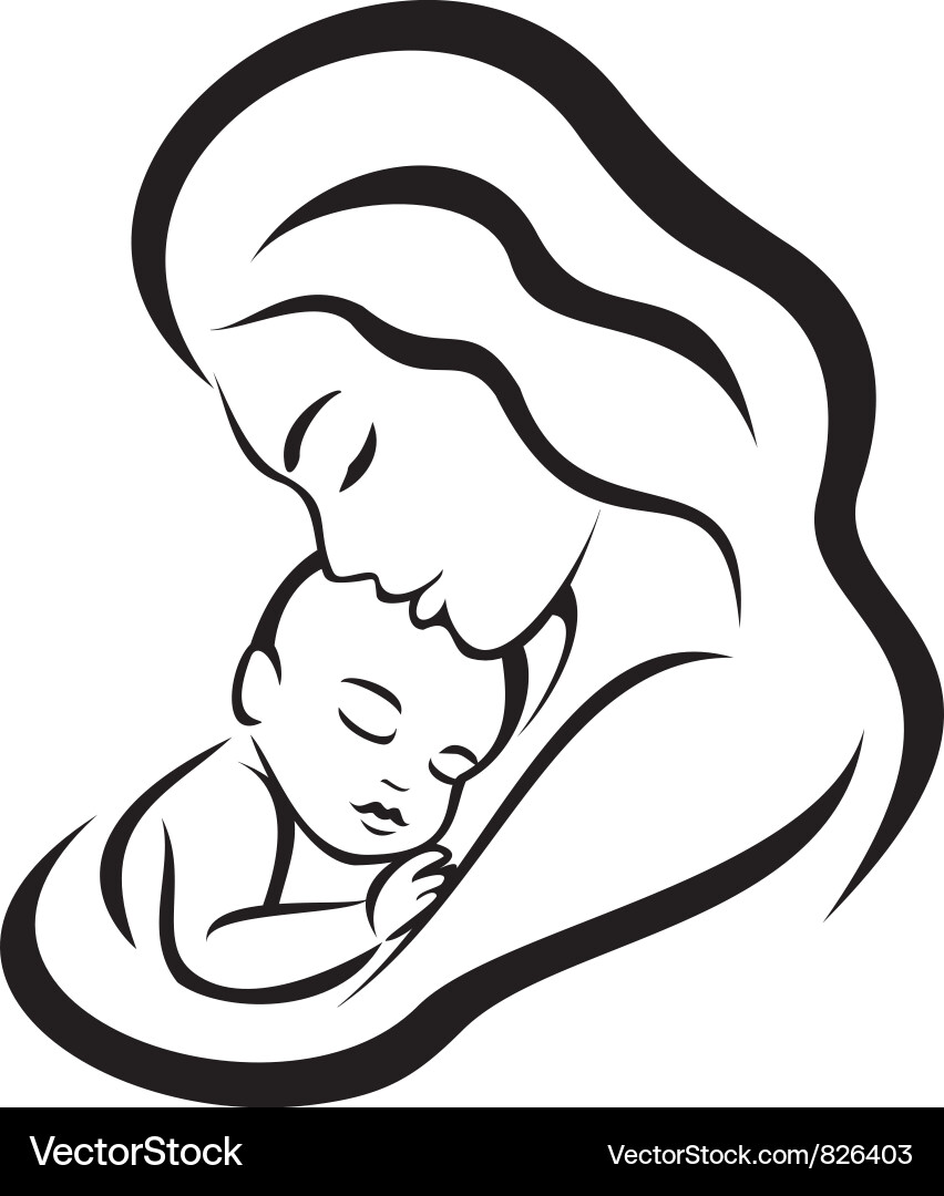 Mother and baby symbol vector image