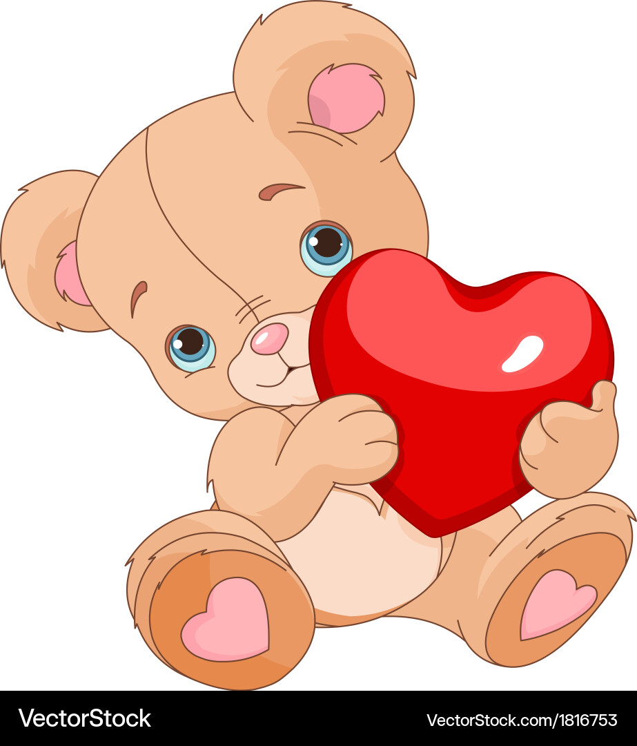 Valentines teddy bear vector image