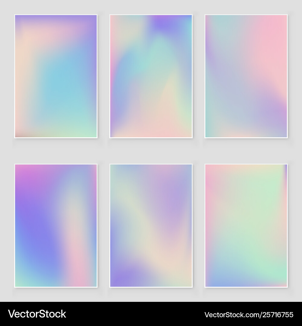 Abstract blurred holographic gradient background vector image