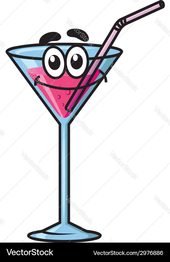 Cartoon cocktail character vector image