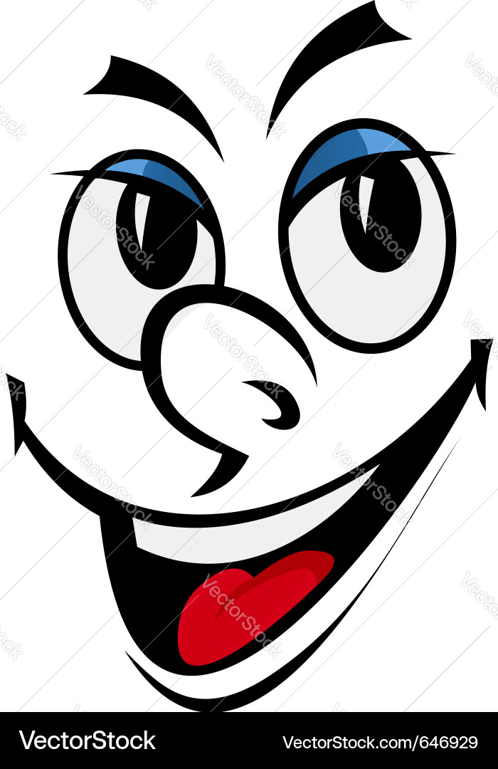 Cartoon funny face vector image