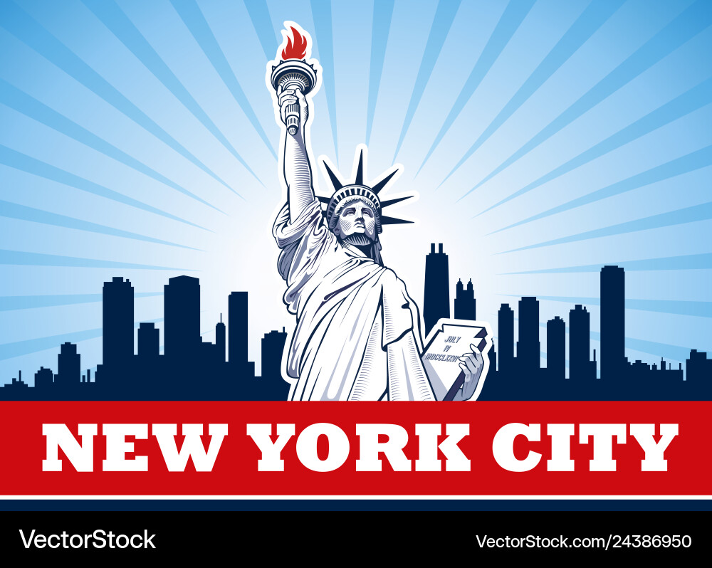 Statue of liberty nyc usa vector image