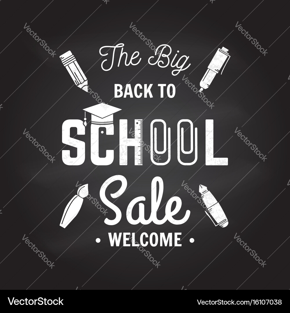 Back to school design on the chalkboard vector image