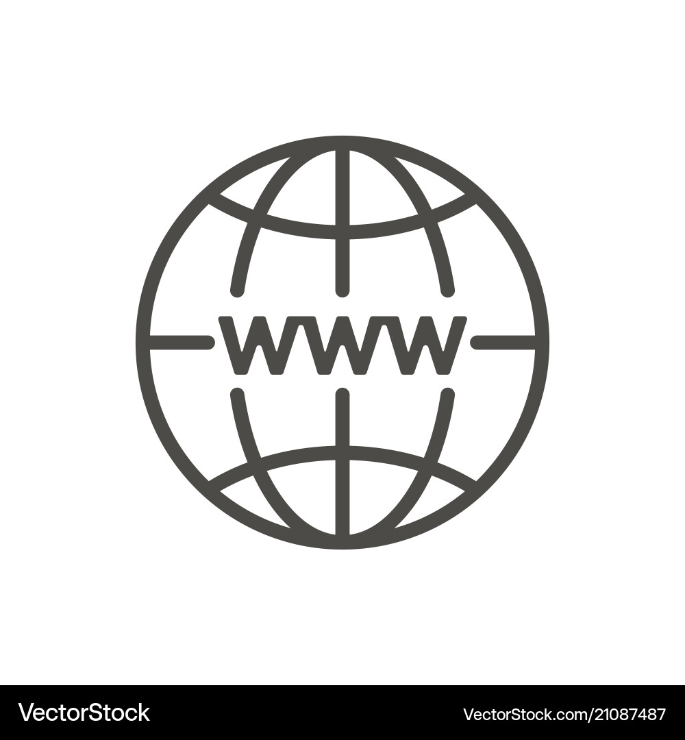 Internet icon line http website symbol vector image