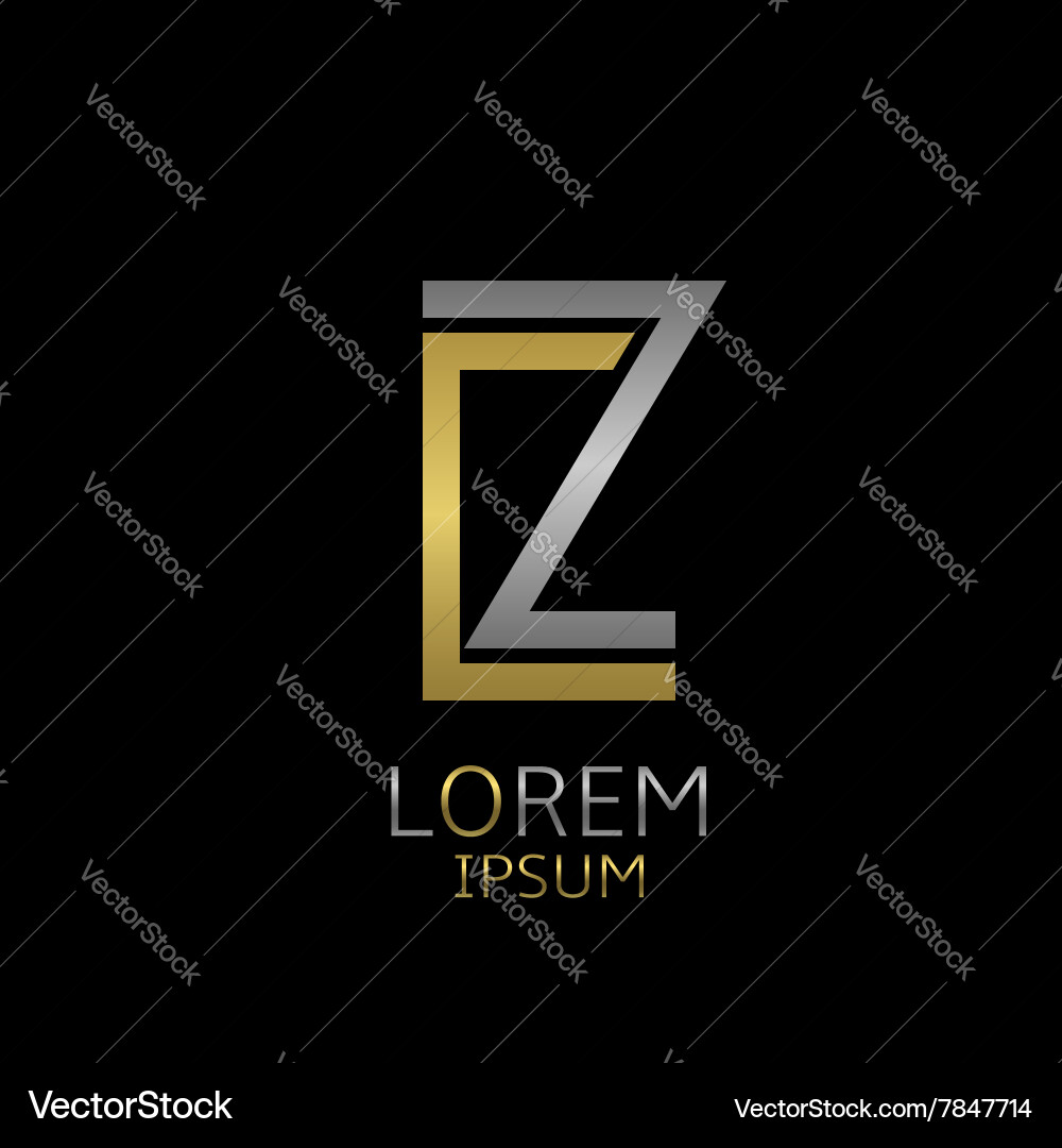 Cz letters logo vector image