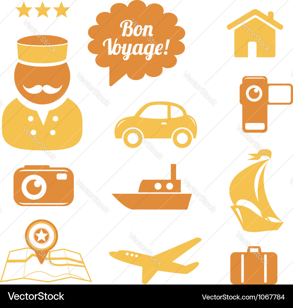 Travel icons set vector image