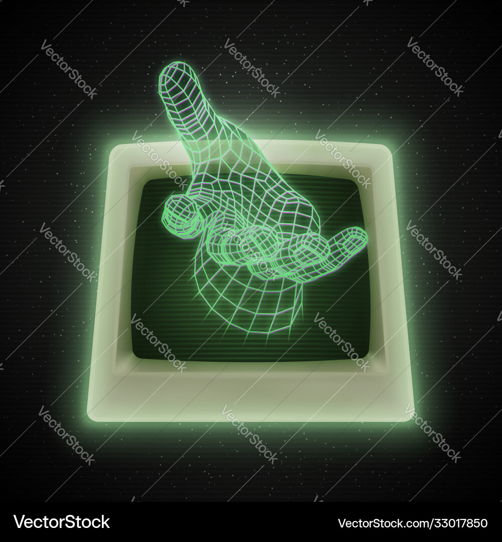 Retro 80s futuristic deep space design polygonal vector image