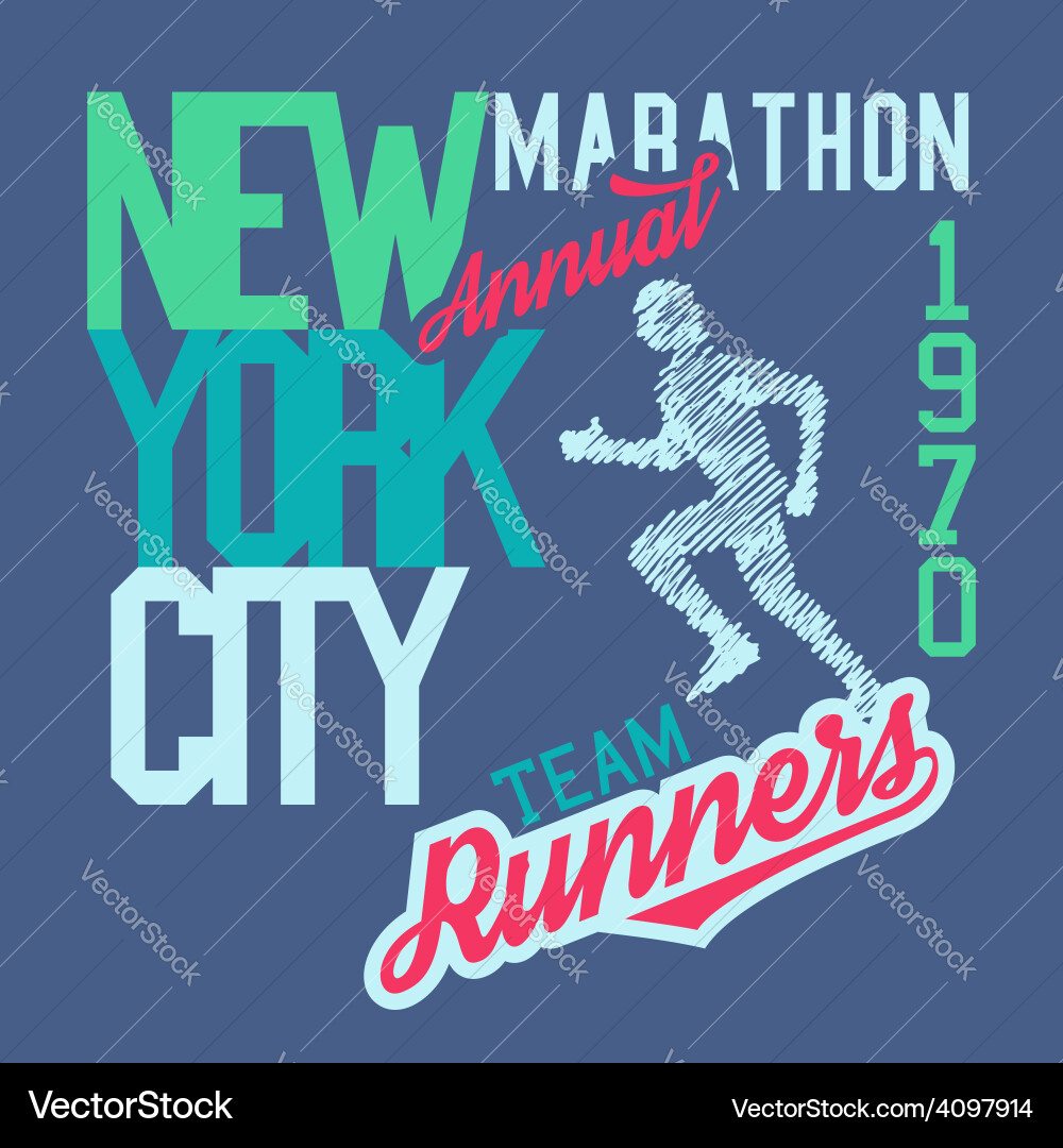 New york city marathon vector image