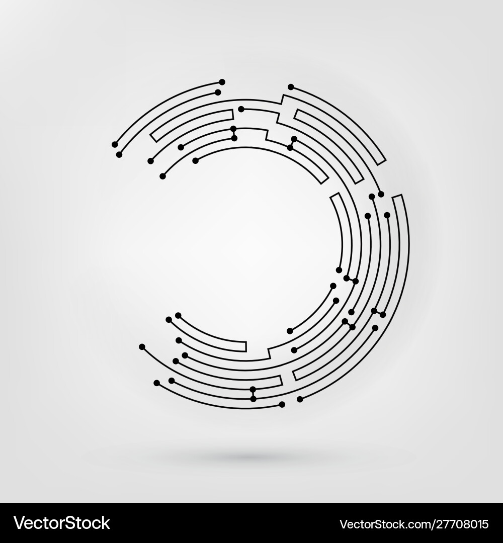 2d abstract simple technology round circuit board vector image