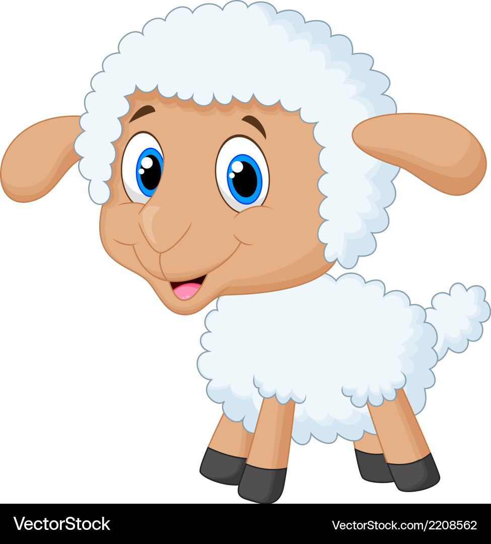 Cute lamb cartoon vector image