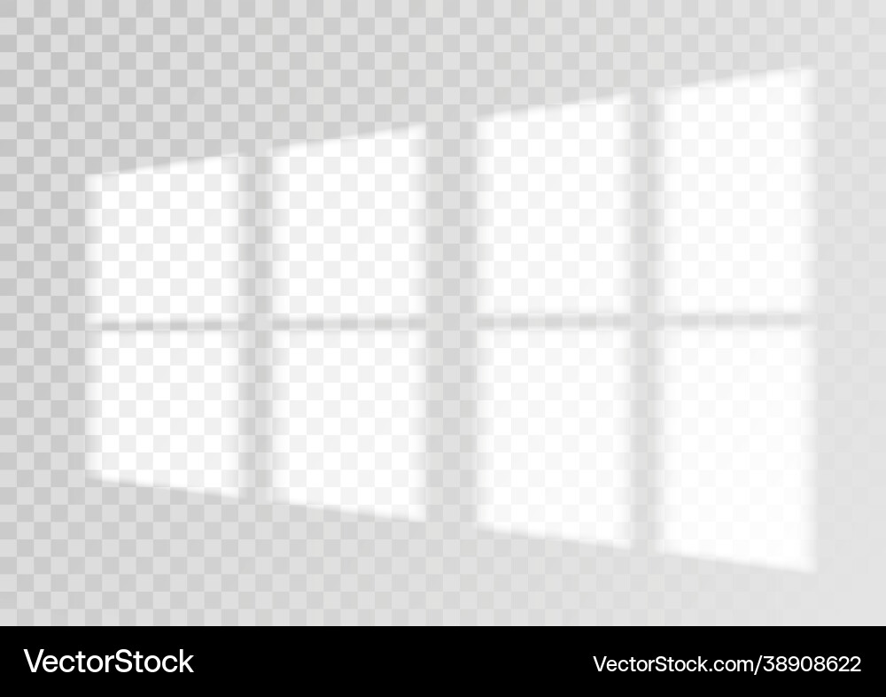 Transparent overlay window and blinds shadow vector image