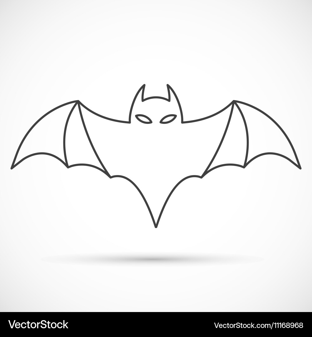 Bat outline icon vector image