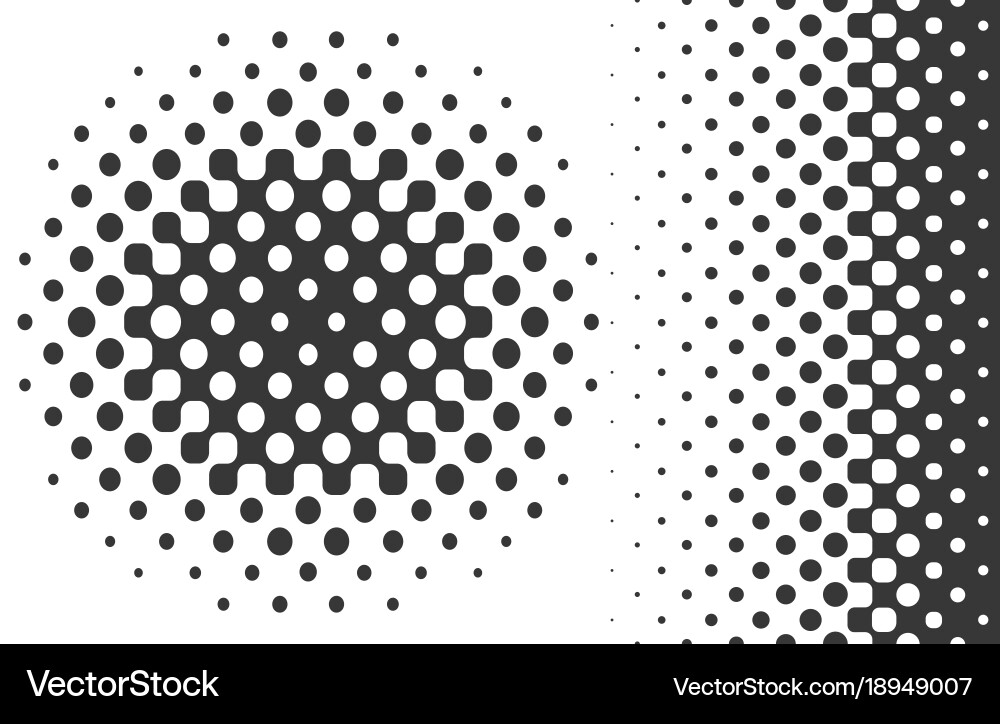 Linear and radial gradient halftones vector image