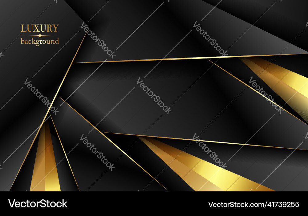 Luxury gold and black background with golden metal vector image