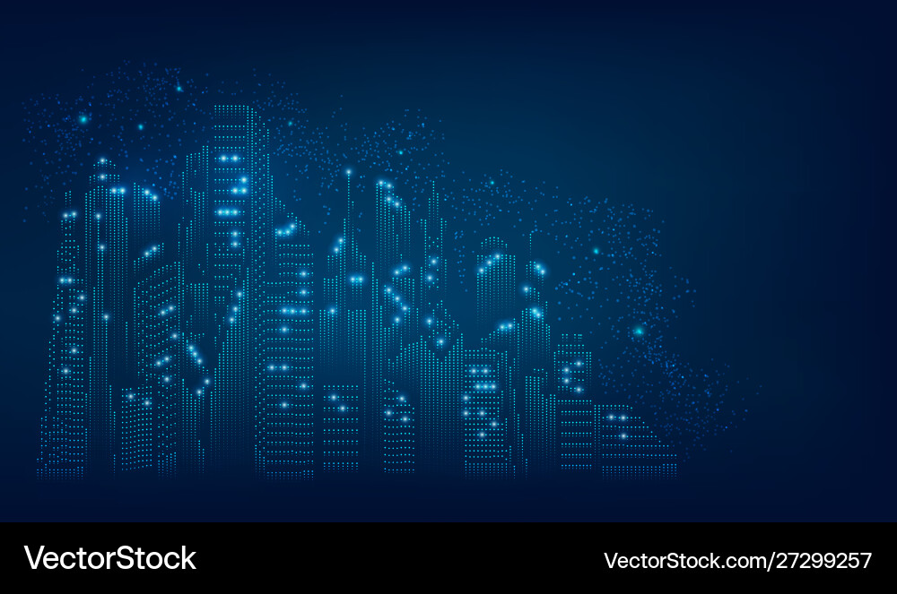 Digital city vector image