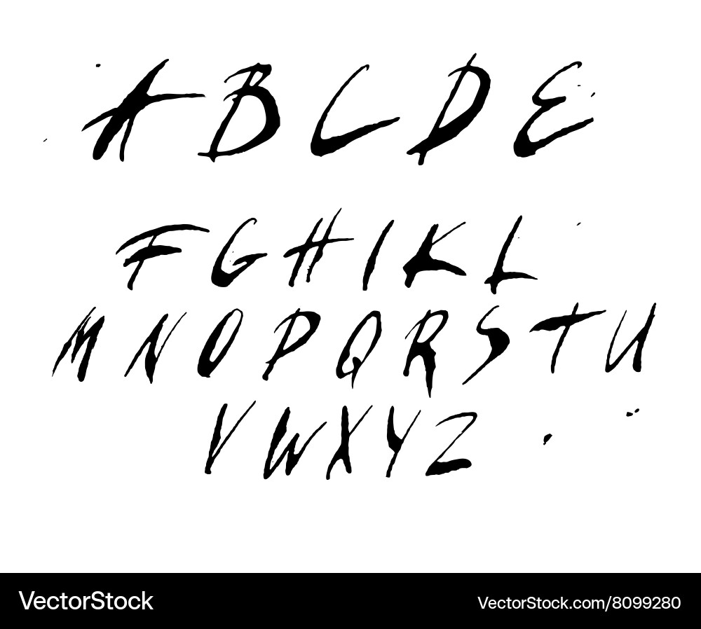 Hand written alphabet vector image