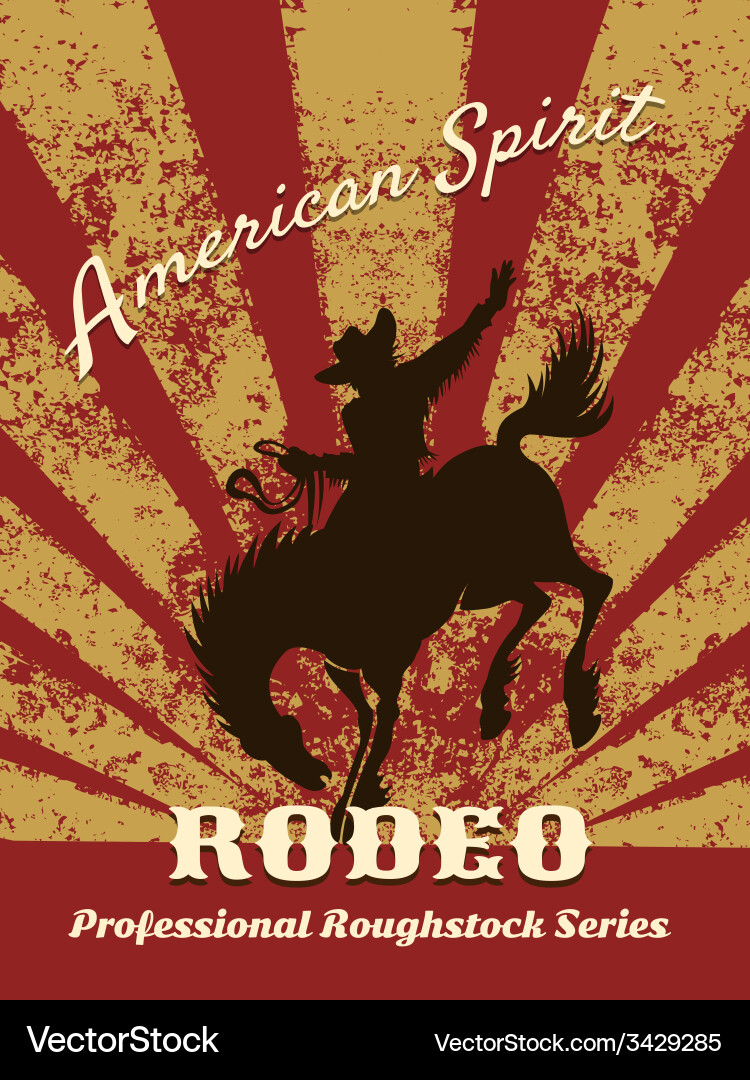 Retro rodeo poster vector image