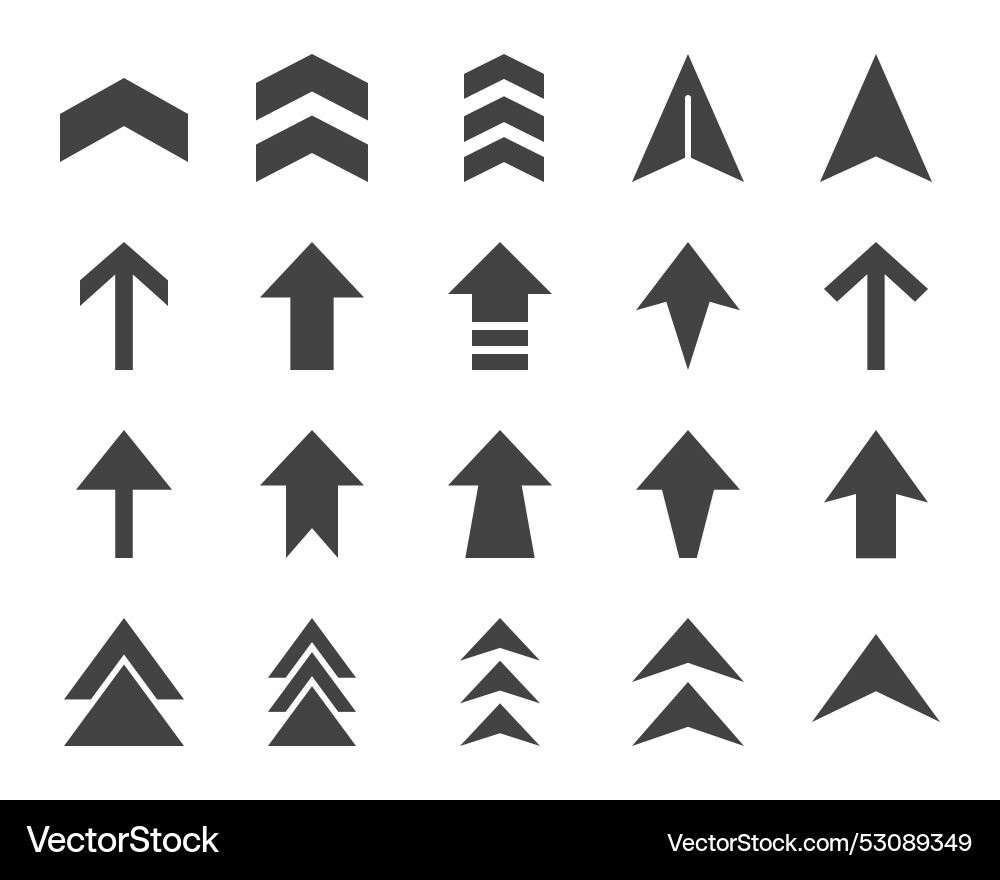 Arrow solid icon set vector image