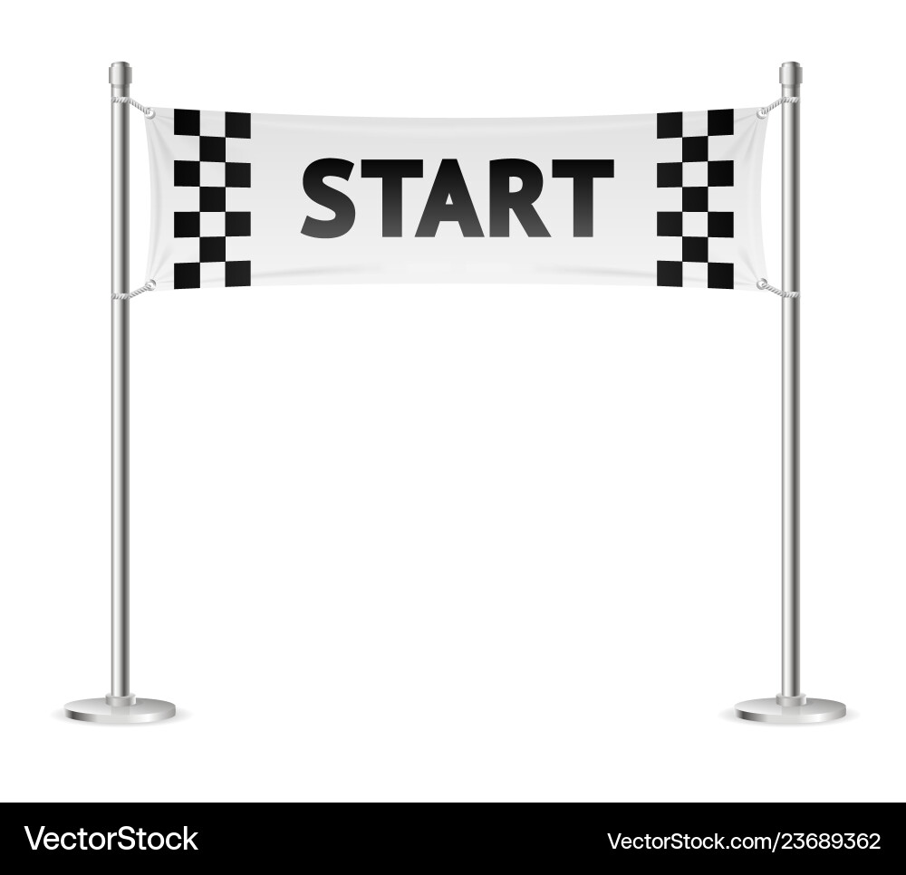 Realistic 3d detailed racing start line vector image