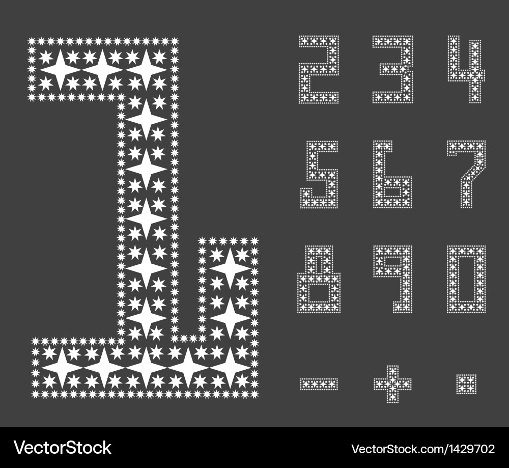 Image of numbers stars vector image