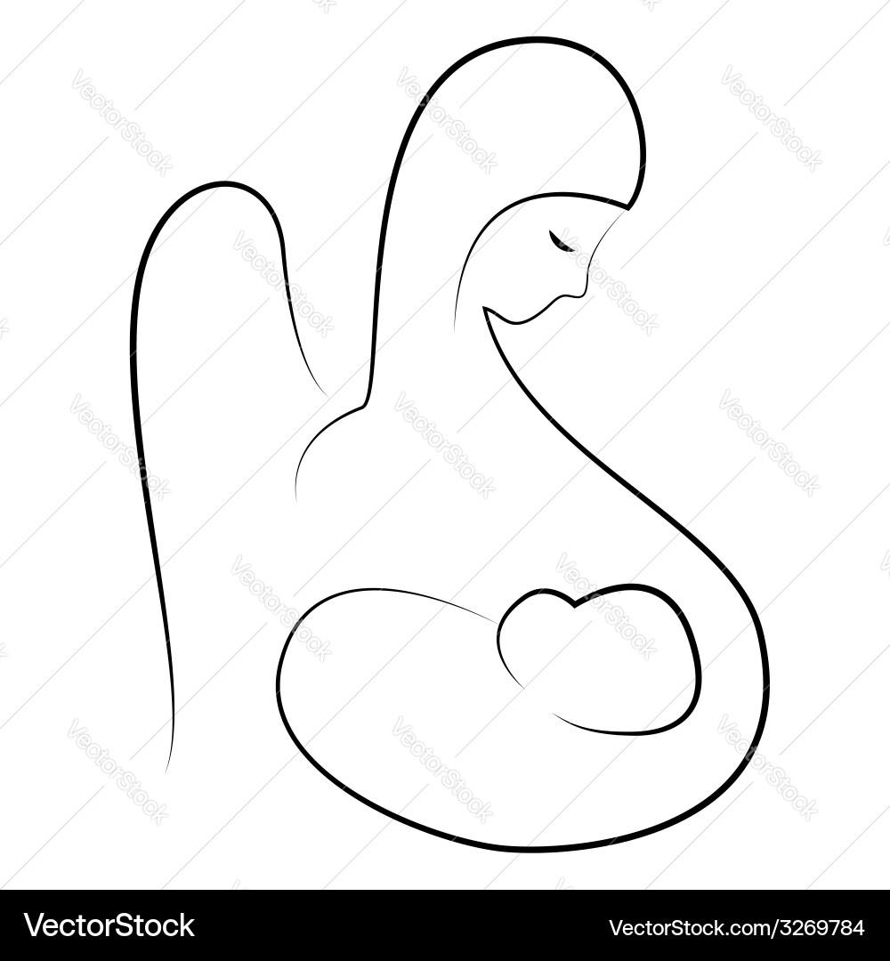 Mother and baby icon vector image