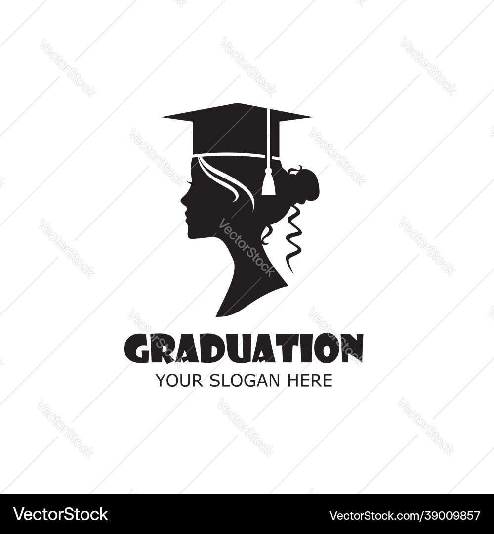 Graduate girl silhouette vector image