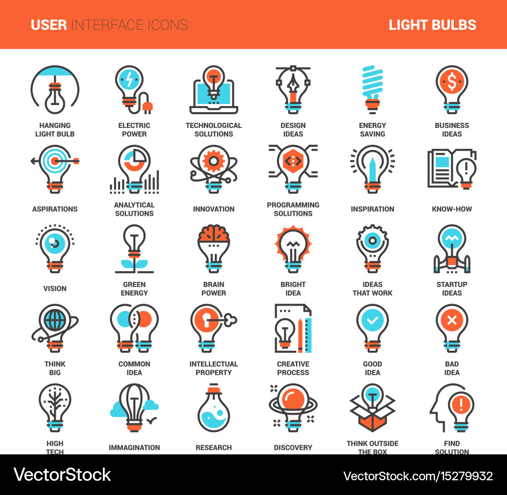 Light bulbs icons vector image