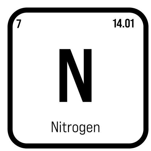 Nitrogen n periodic table element vector image